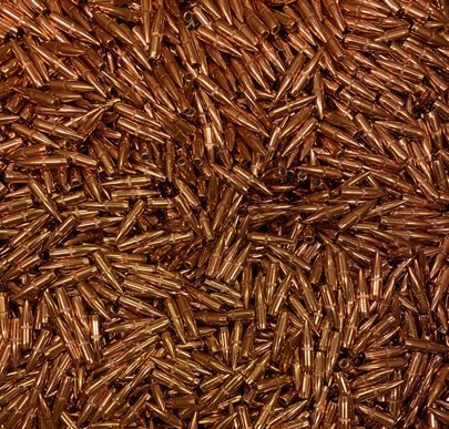 Bullets fed into the automatic bullet gauging machine